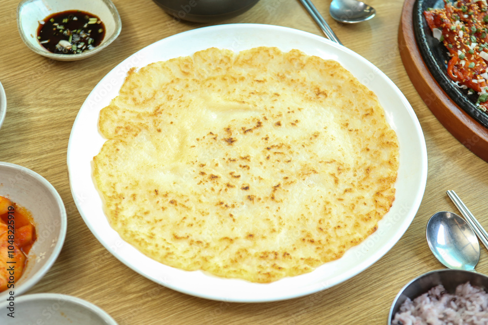 Korea style pancake food. Potato Pancake Korea style pancake food. Potato Pancake