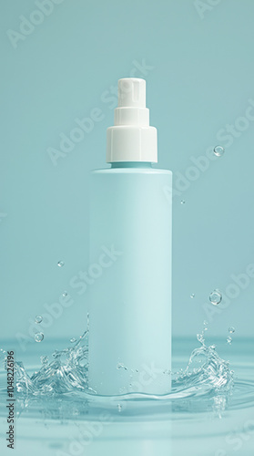 Minimalist Skincare Packaging with Water Splash for Hydrating Cream, Moisturizer, and Beauty Product