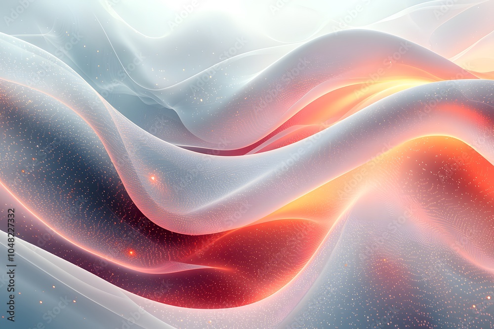 Abstract waves of light and color: ethereal digital art with luminous particles Abstract waves of light and color: ethereal digital art with luminous particles