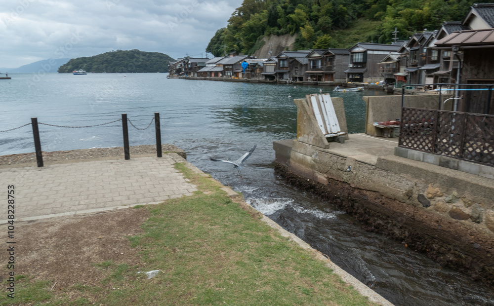 Ine Fishing Village, is famous for its unique funaya, or boat houses. These wooden buildings sit right on the water and serve as both dock and home for the fishermen