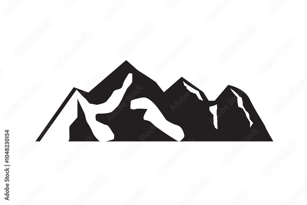 A silhouette of a mountain range A silhouette of a mountain range