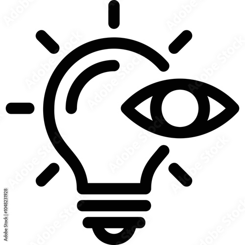 Simple vector icon bulb, brightness