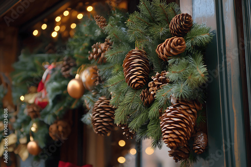 Christmas pine tree branch
