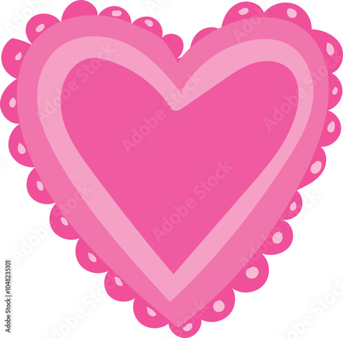 Cute heart cartoon illustration on white background.