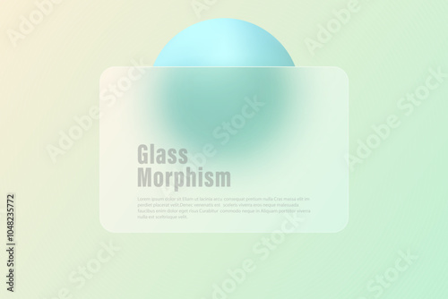 The concept of glass morphism with a sphere. The effect of frosted glass.