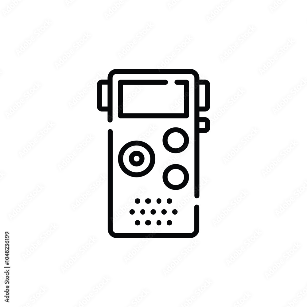 illustration of recording tool icon in line art style illustration of recording tool icon in line art style
