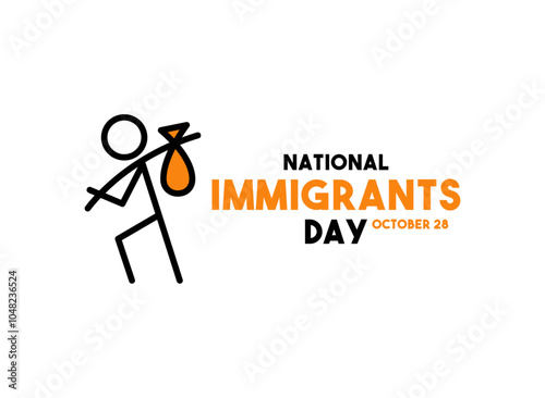 National Immigrants Day. October 28. White background.