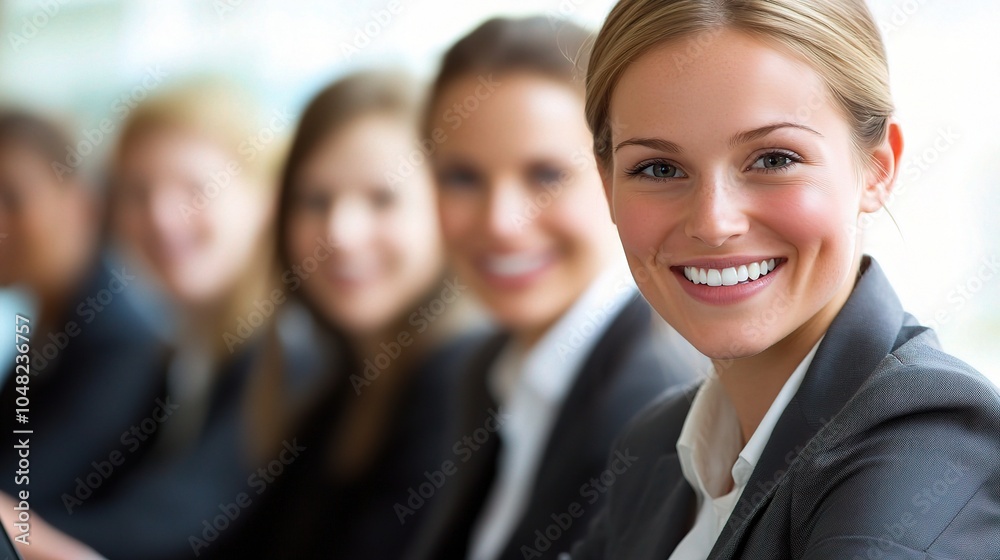 Professional Smiling Woman at Conference Table Professional Smiling Woman at Conference Table