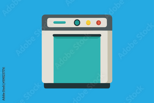  Dishwasher vector art illustration.