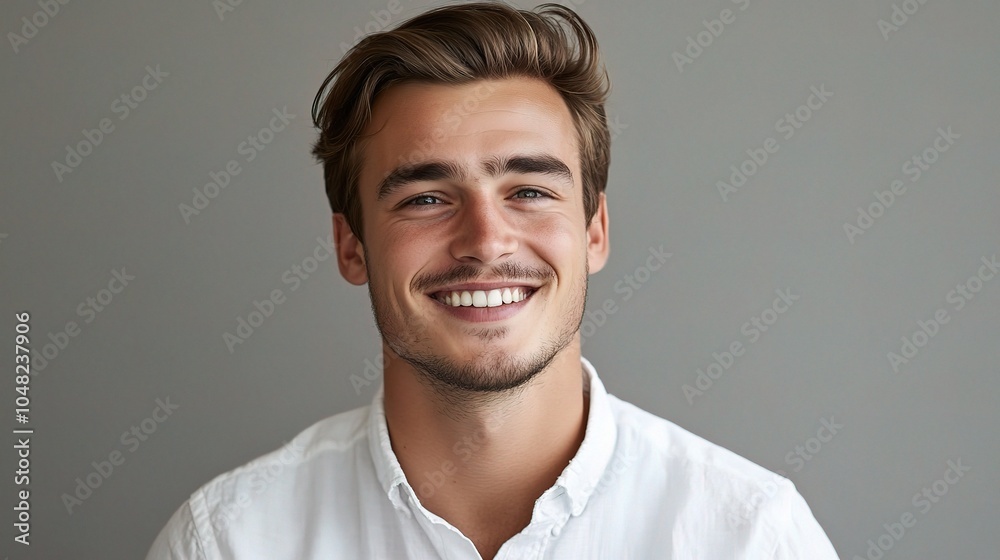 Smiling Young Man Against Neutral Background Smiling Young Man Against Neutral Background