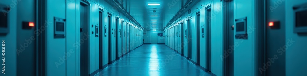 Calm Factory Interior with Machinery and Ambient Lighting Calm Factory Interior with Machinery and Ambient Lighting
