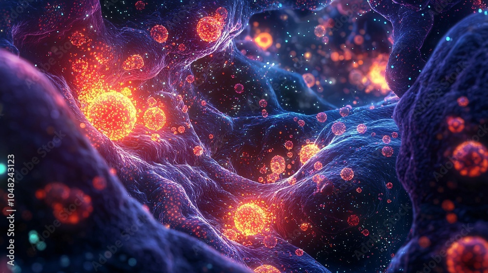 Cells with Viral Particles Cells with Viral Particles