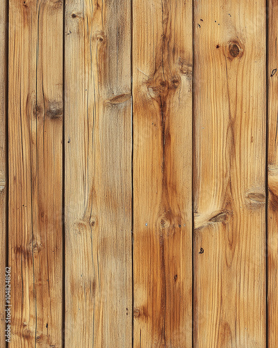 Photo of a rustic wooden plank wall with natural grain and aged texture 