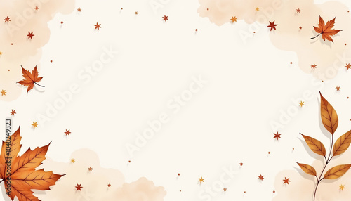 Watercolor Gratitude Journal Background with Fall Elements