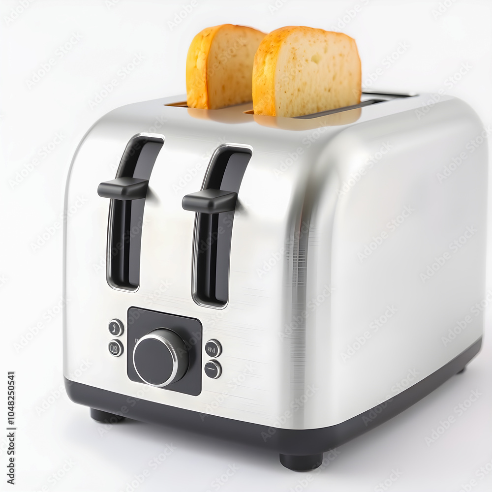 Toaster with bread isolated on white background. Toaster with bread isolated on white background.