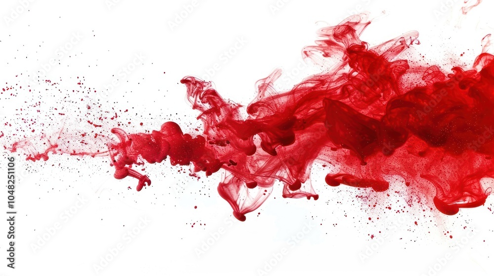 Abstract Red Ink Swirling and Spreading in Water Abstract Red Ink Swirling and Spreading in Water
