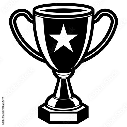 Trophy cup vector silhouette 