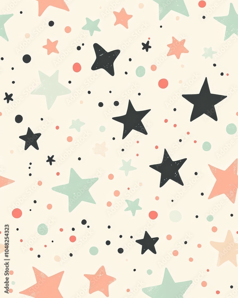 Retro Polka Dot and Star Pattern Design Retro Polka Dot and Star Pattern Design