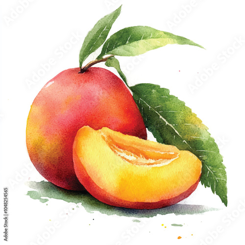 Mango fruit watercolor clipart illustration