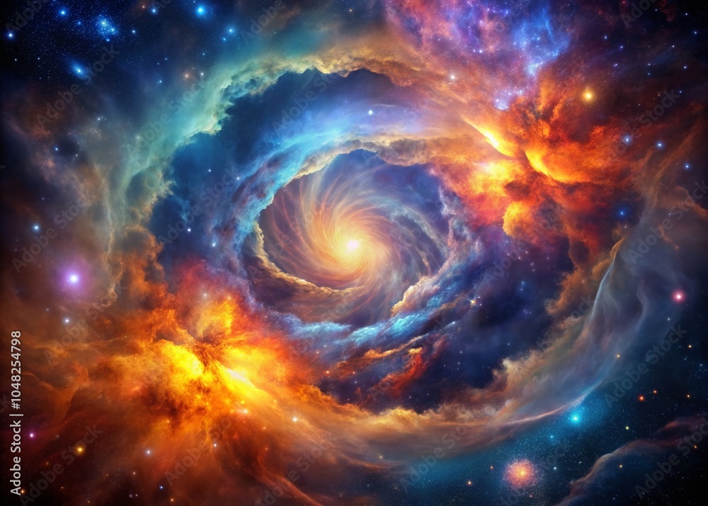 Obraz premium Nebula Space Abstract Illustration - Long Exposure Stars and Universe Background for Generative AI Art