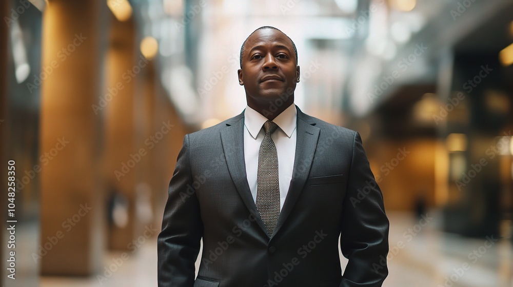 Confident Businessman in Modern Office Setting Confident Businessman in Modern Office Setting