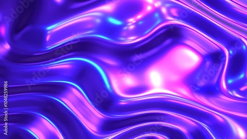 Purple blue shiny background 3d abstract graphics movie animations,  latex  glossy neon colors lustrous texture pattern,  4K  video animation, purple plastic texture design.