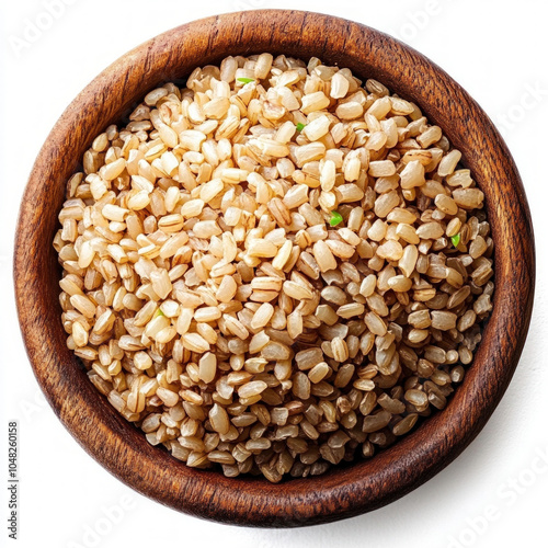 Cooked Brown Rice Isolated