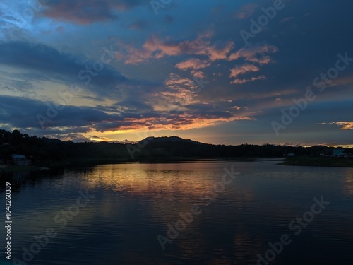 sunset over the lake