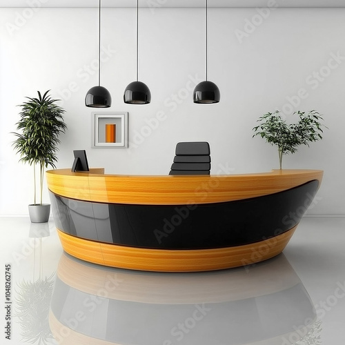 Receptionist Desk Isolated