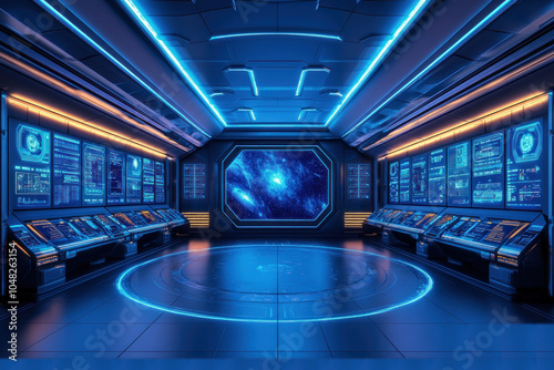 Sleek Spacecraft Interior W...