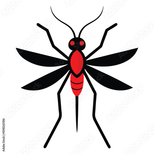 Infectious Anopheles mosquito graphic vector on white background