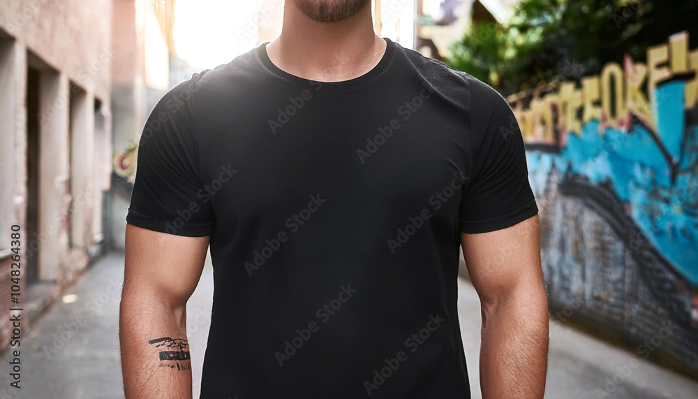 Young Model Shirt Mockup, Boy wearing black t-shirt on street in daylight, Shirt Mockup Template on hipster adult for design print, Male guy wearing casual t-shirt mockup placement Young Model Shirt Mockup, Boy wearing black t-shirt on street in daylight, Shirt Mockup Template on hipster adult for design print, Male guy wearing casual t-shirt mockup placement