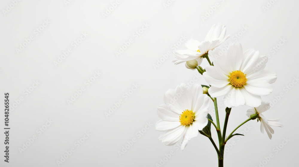 Fototapeta premium Elegant Floral Background with Vibrant Flowers and Solid Background for Product Advertisement and Branding