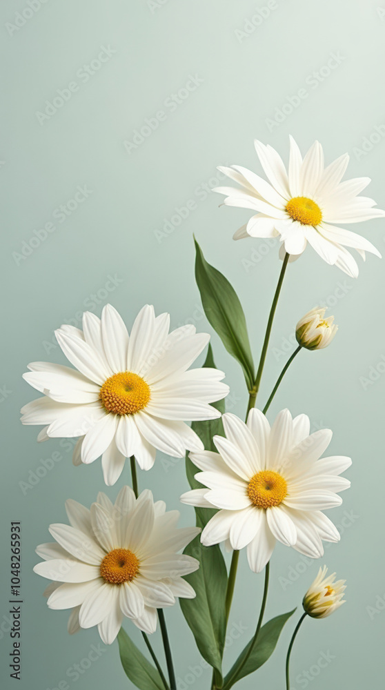 Fototapeta premium Elegant Floral Background with Vibrant Flowers and Solid Background for Product Advertisement and Branding