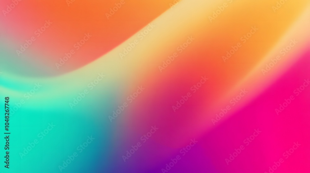 Fototapeta premium Orange teal green pink abstract grainy gradient background noise texture effect summer poster design