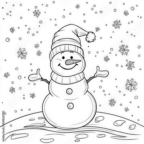 A snowman enjoying a winter...