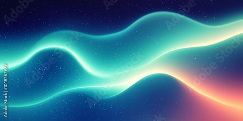 Hyber realistic photo of  Blue green wavy abstract grainy gradient illustration.  , copy space for text,