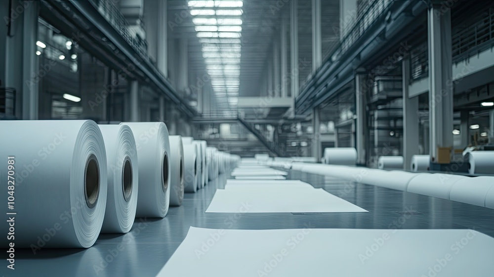 Industrial Paper Production Process in Modern Facility Industrial Paper Production Process in Modern Facility
