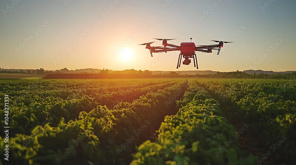Smart farming machinery with GPS control harvesting crops in a vast field under a clear sky Smart farming machinery with GPS control harvesting crops in a vast field under a clear sky
