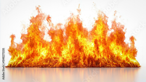 Fire Flames Isolated On Whi...