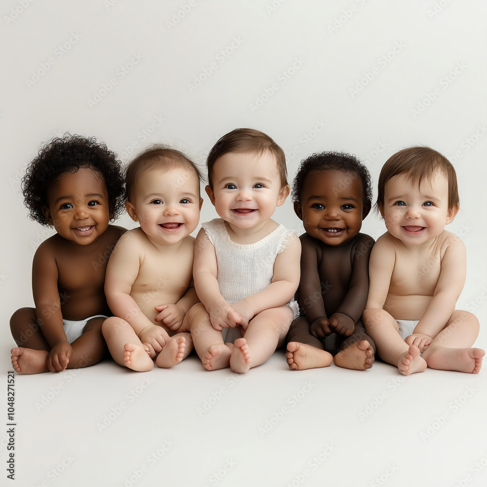 Group Of Human Babies Isolated Group Of Human Babies Isolated