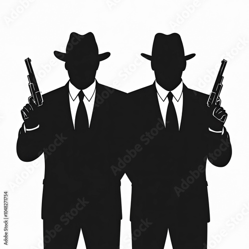 Mafia Silhouette, Illustrat...