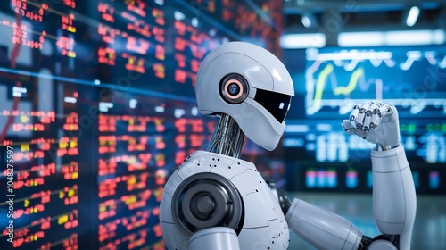 Robot Observing Stock Market Data