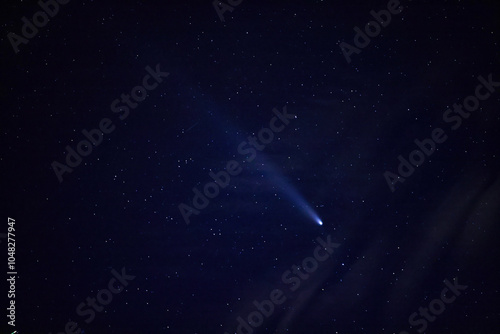 comet C/2023 A3 Tsuchinshan Atlas on the starry nightsky