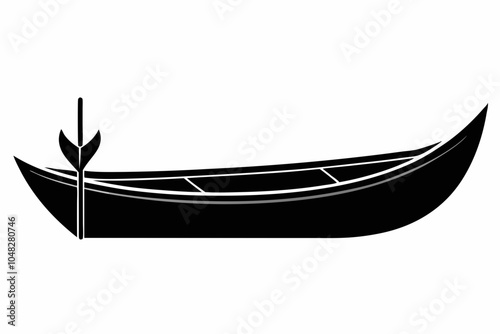 canoe boat silhouette vector icon