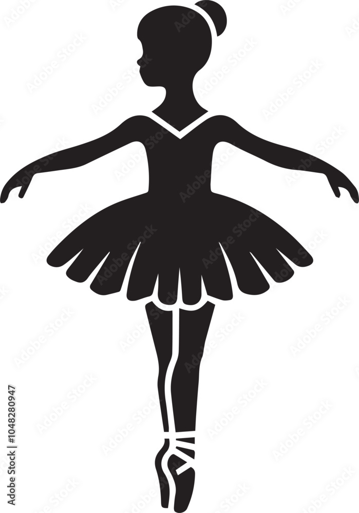 Fototapeta premium ballerina, child, silhouette -vector image of ballerina, child, - dancing image of child 