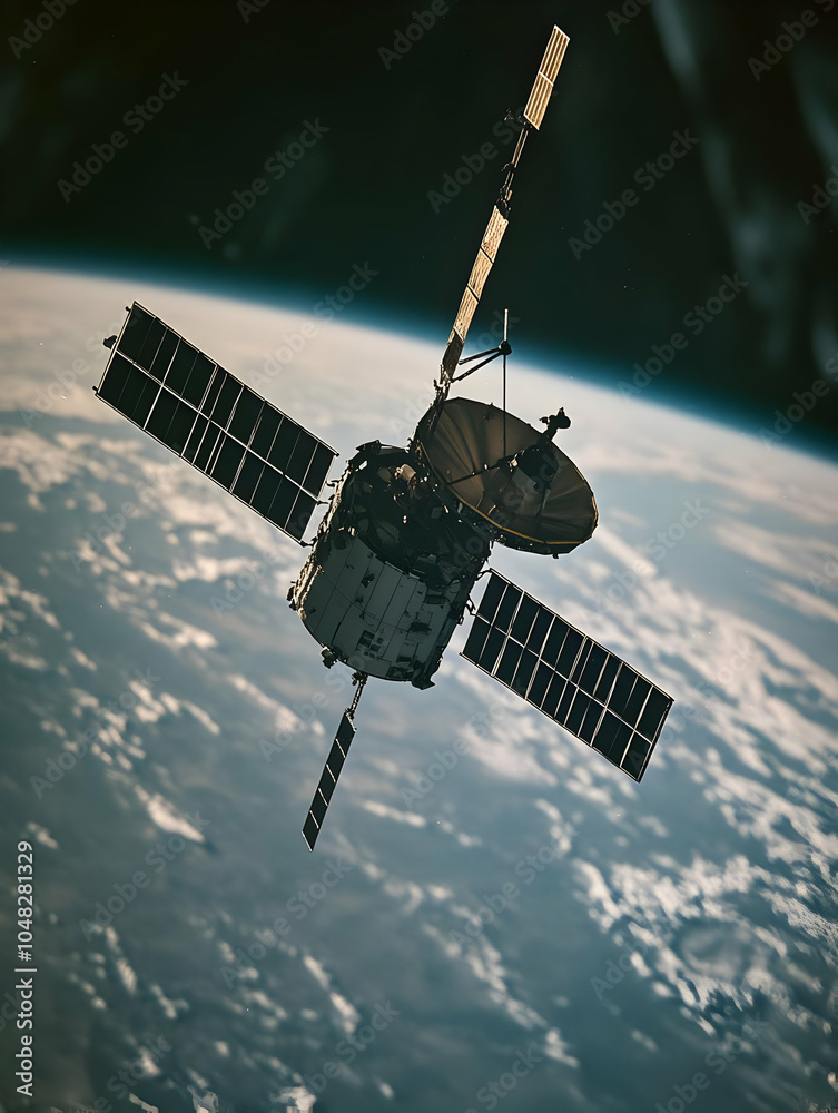 Obraz premium A close-up of a satellite in orbit.