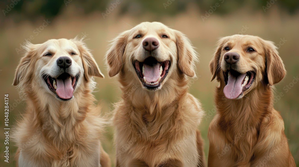 Obraz premium Adorable Happy Dogs Wallpaper: Instant Joy for Your Desktop