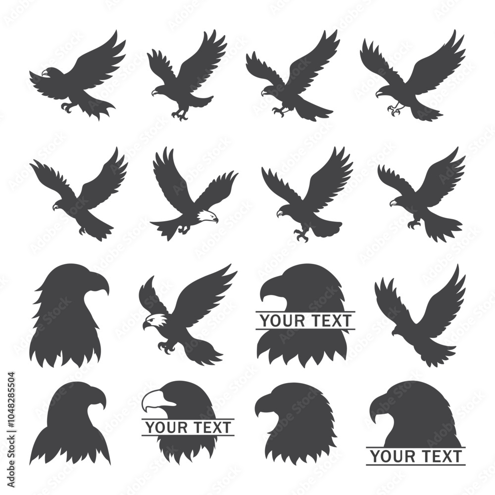 Flying eagle Vector design for t-shirts, logos, prints, Eagle Silhouette Illustration Flying eagle Vector design for t-shirts, logos, prints, Eagle Silhouette Illustration