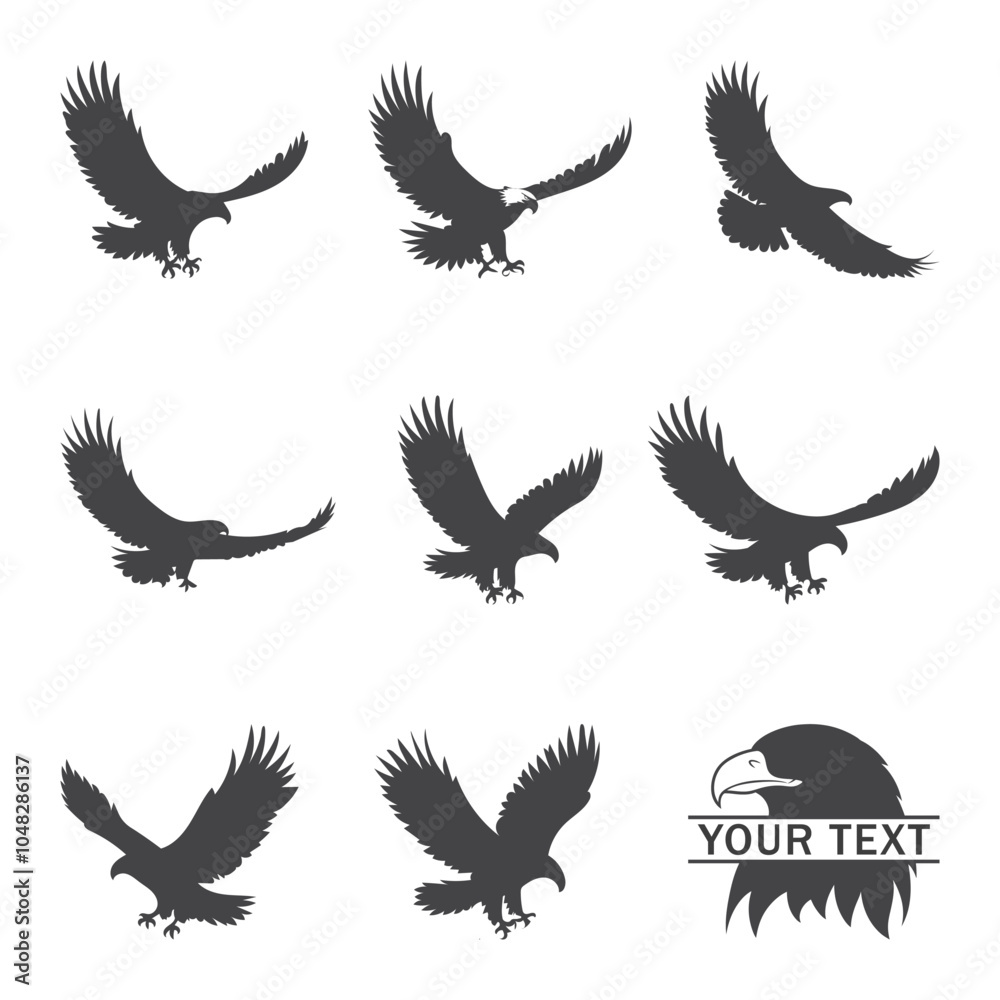 Flying eagle Vector design for t-shirts, logos, prints, Eagle Silhouette Illustration Flying eagle Vector design for t-shirts, logos, prints, Eagle Silhouette Illustration